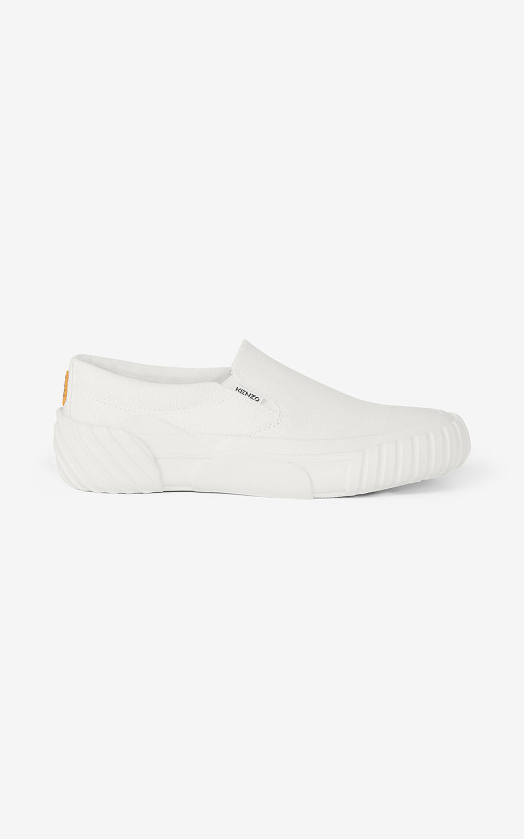 Baskets Kenzo Femme Slip on Toile Tiger Crest Blanche TWGFB-9481